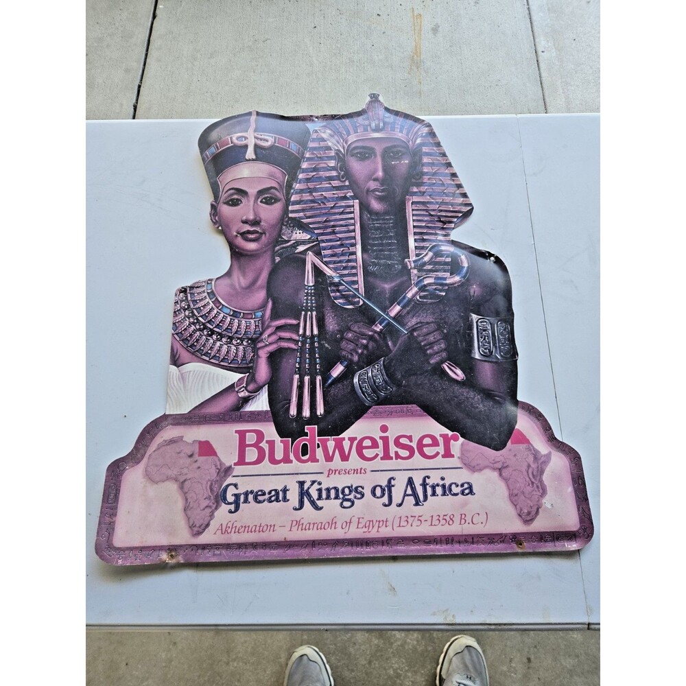 Budweiser Great Kings of Africa Akhenaton-Pharaoh of Egypt Metal Sign
